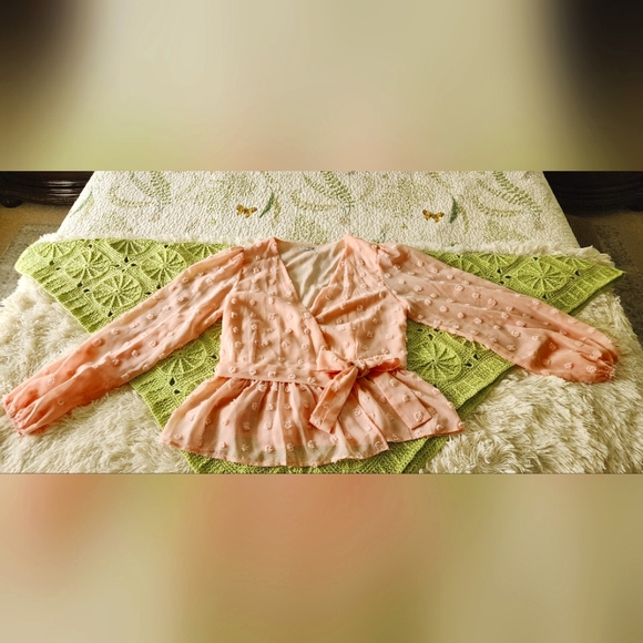 Dusty Rose Wrap Top - Picture 1 of 7